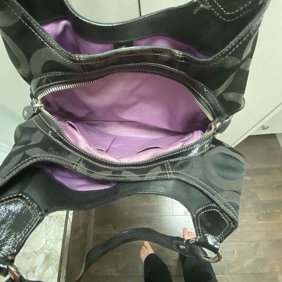 Black canvass coach bag - Picture 3 of 4